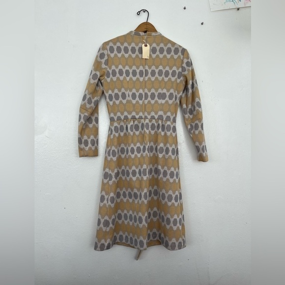 60’s-70’s Vintage Toni Todd / Op Art Long Belted Sleeve Midi Dress - Picture 3 of 6